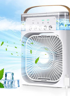 Portable Air Cooler Fan with 7-Color Light – Personal AC Fan