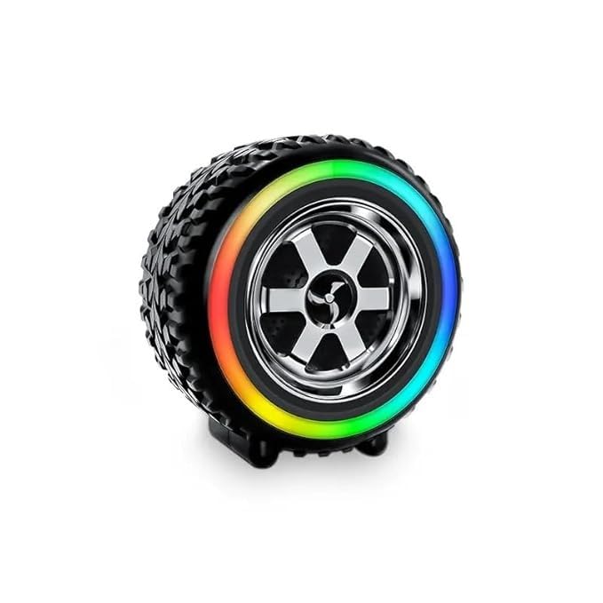 Tyre-Shaped Bluetooth Speaker with LED Lights – Heavy Bass 🔊