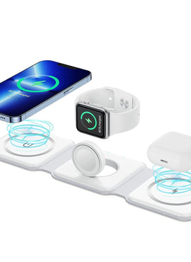 3 in 1 Magnetic Foldable MagSafe Wireless Charger for iPhone 16 to 12 Series